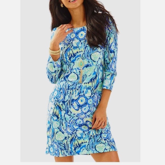 Lilly Pulitzer Dresses & Skirts - Lilly Pulitzer pima cotton 3/4 sleeve Marlowe dress Women's size S indigo sunset